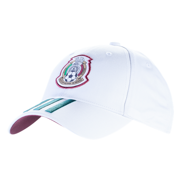 adidas Mexico 3 Stripe Cap 2018 Hats White/Green - Third Coast Soccer