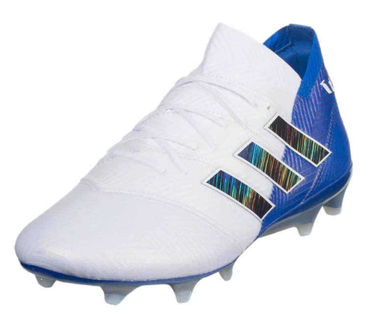 adidas Nemeziz Messi 18.1 FG - White/Black/Blue Mens Firm Ground White/Black/Football Blue Mens 6.5 - Third Coast Soccer