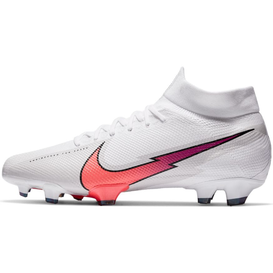 Nike Mercurial Superfly 7 Pro Fg Mens Firm Ground Mens 7 White/Flash Crimson-Photon Dus - Third Coast Soccer