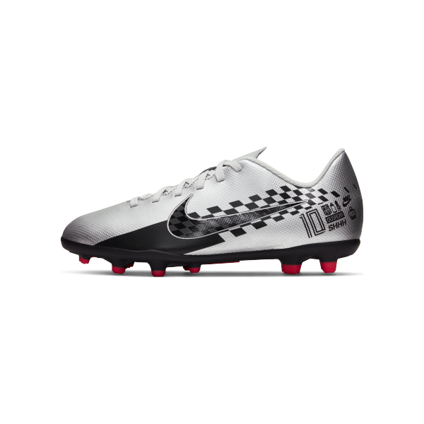 Nike Jr Vapor 13 Club Njr Mg Youth Firm Ground Youth 1 Chrome/Black Red/Platinum - Third Coast Soccer