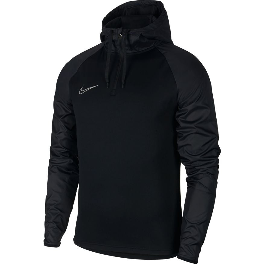 Nike Dri-Fit Repel Academy Hooded Drill Top Jackets Black/Black Mens Small - Third Coast Soccer