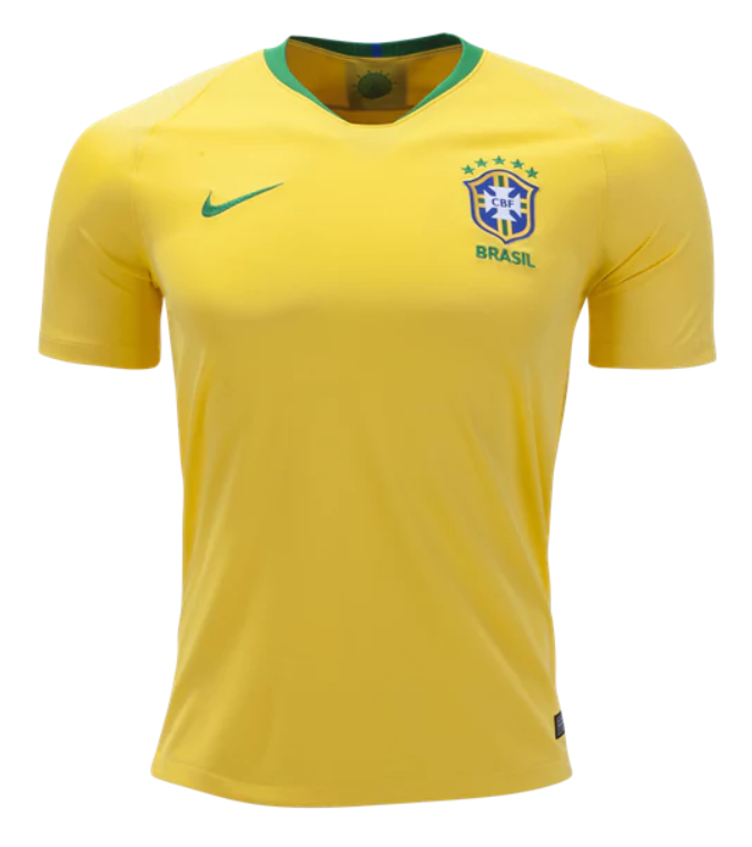 Nike Brazil 2018 Home Jersey International Replica Midwest Gold/Lucky Green Mens Small - Third Coast Soccer