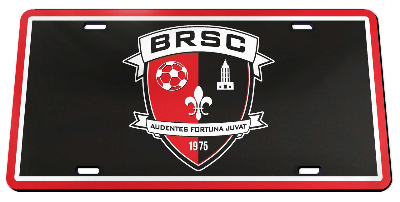 BRSC Printed Acrylic License Plate BRSC Spiritwear Black/Red/White - Third Coast Soccer