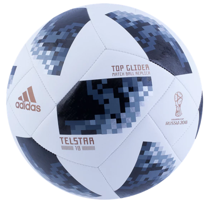 adidas Telstar 18 World Cup Top Glider Ball - White/Black/Silver Balls White/Black/Silver Size 5 - Third Coast Soccer