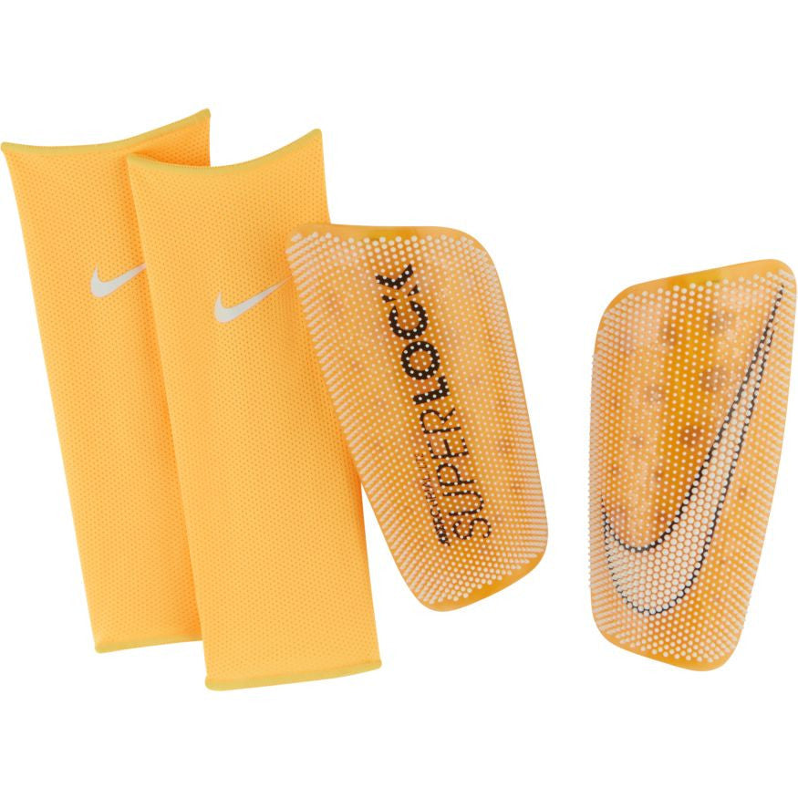 Nike Mercurial Lite Superlock Shinguard Adult Shinguards Small Laser Orange/White/Black - Third Coast Soccer