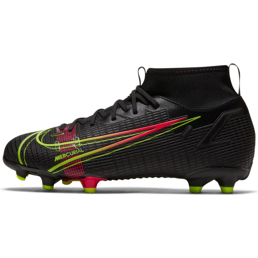 Nike Mercurial Superfly 8 Academy Junior - Black/Cyber-Off Noir Youth Firm Ground Youth 1 Black/Cyber Off Noir - Third Coast Soccer