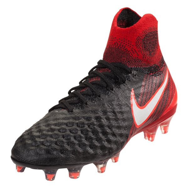 Nike Junior Magista Obra II FG - Black/White/University Red Youth Firm Ground Black/White/University Red Youth 4 - Third Coast Soccer