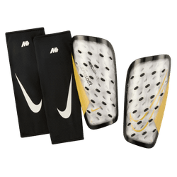 Nike Mercurial Lite Superlock Shin Guard - White/Black/Gold Adult Shinguards - Third Coast Soccer