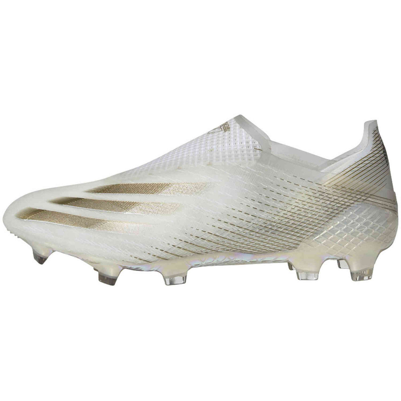 adidas X Ghosted+ Fg - White/Gold/Black Mens Firm Ground Mens 6.5 White/Met Gold/Black - Third Coast Soccer