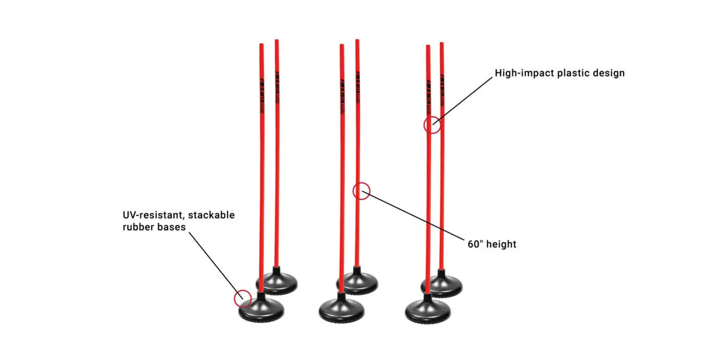 Kwikgoal Premier Coaching Sticks - Hi-Vis Orange Coaching Accessories - Third Coast Soccer