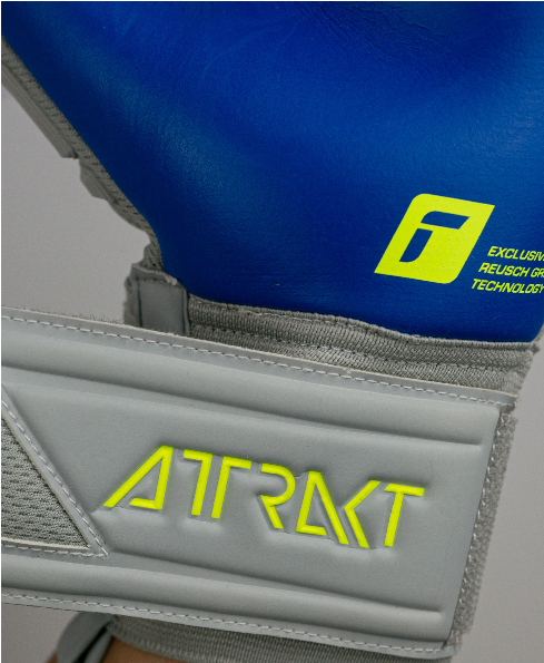 reusch Attrakt Freegel Silver Finger Support Goalkeeper Glove Goalkeeper Size 7 Wolf Grey/Safety Yellow/Deep B - Third Coast Soccer