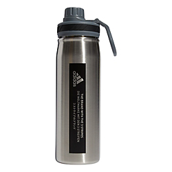 adidas Steel 600Ml Metal Bottle - Stainless Steel/Black Player Accessories Stainless Steel/Onix Grey/Blac - Third Coast Soccer