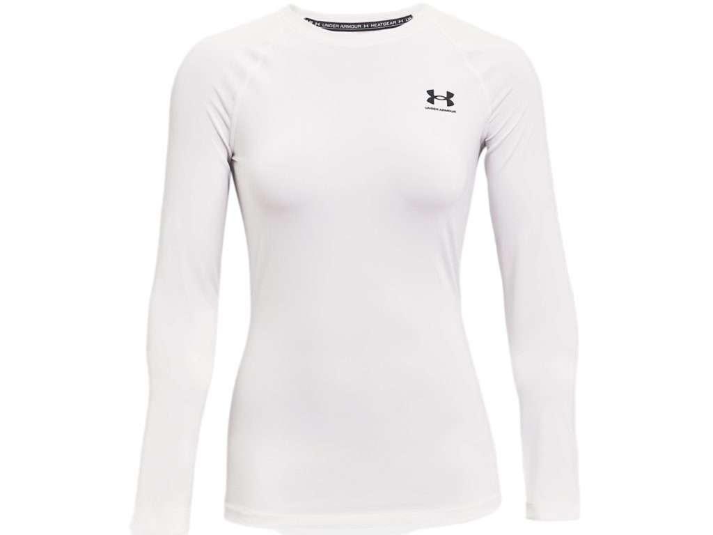 UA Womens Heatgear Compression Long Sleeve - White Training Wear White Womens XSmall - Third Coast Soccer