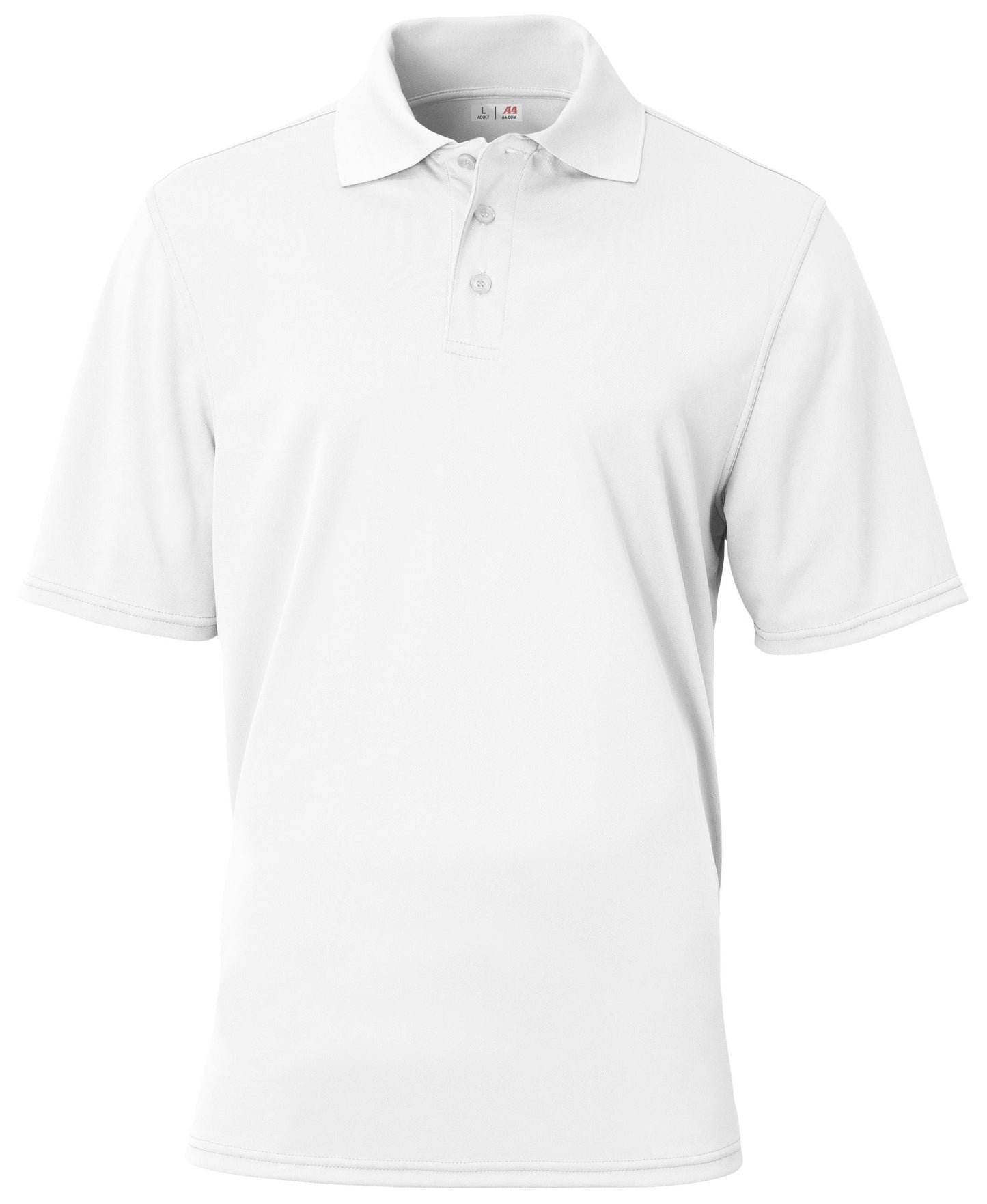 A4 Essential Polo Polos White Mens Small - Third Coast Soccer