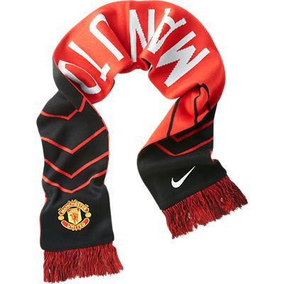 Nike Manchester United Supporter Scarf Scarves Black/Diablo Red - Third Coast Soccer