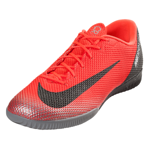 Nike Mercurial Vaporx 12 Academy Cr7 Ic - Bright Crimson/Black/Chrome/Dark Grey Mens Firm Ground Mens 6.5 Bright Crimson/Black/Chrome - Third Coast Soccer