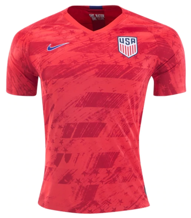 Nike USA 2019 Away Jersey International Replica Mens Small Speed Red/Bright Blue - Third Coast Soccer