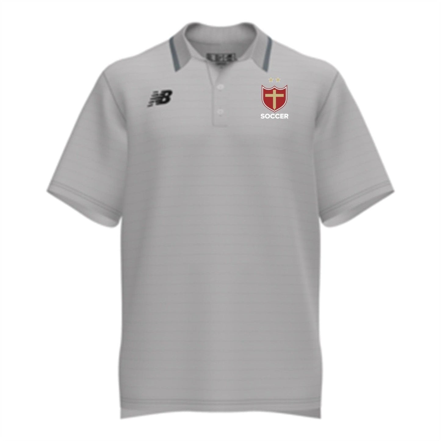 New Balance Brother Martin Men's Team Rally 2.0 Polo - Grey Brother Martin 24 - Third Coast Soccer