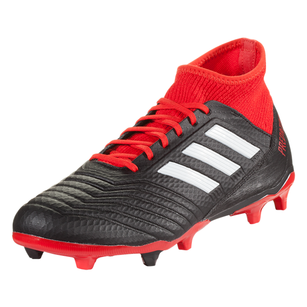 adidas Predator 18.3 Fg - Black/White/Red Mens Firm Ground Mens 6.5 Black/White/Red - Third Coast Soccer