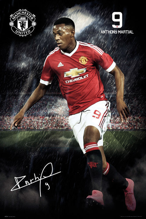 Manchester United Martial 15/16 Poster Posters 24" X 36" - Third Coast Soccer
