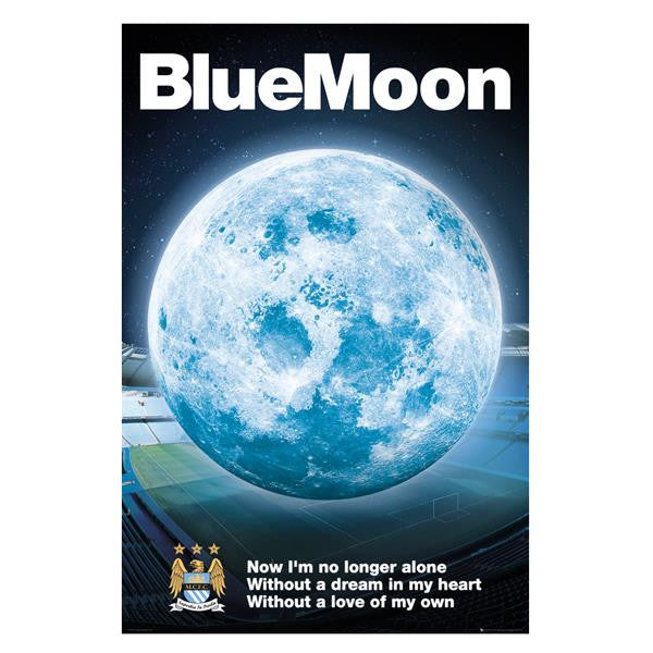 Manchester City Blue Moon Poster Posters 24" X 36" - Third Coast Soccer
