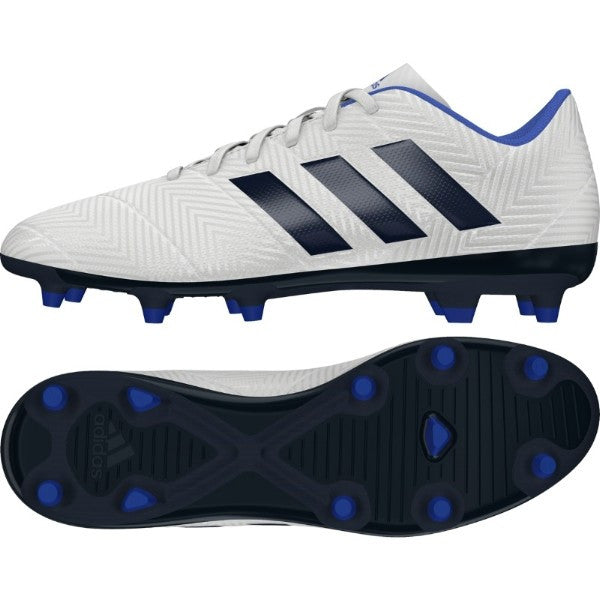 adidas Women's Nemeziz 18.4 FG - Off White/Legend Ink/Blue Womens Firm Ground Offwhite/Legendink/Blue Womens 5 - Third Coast Soccer