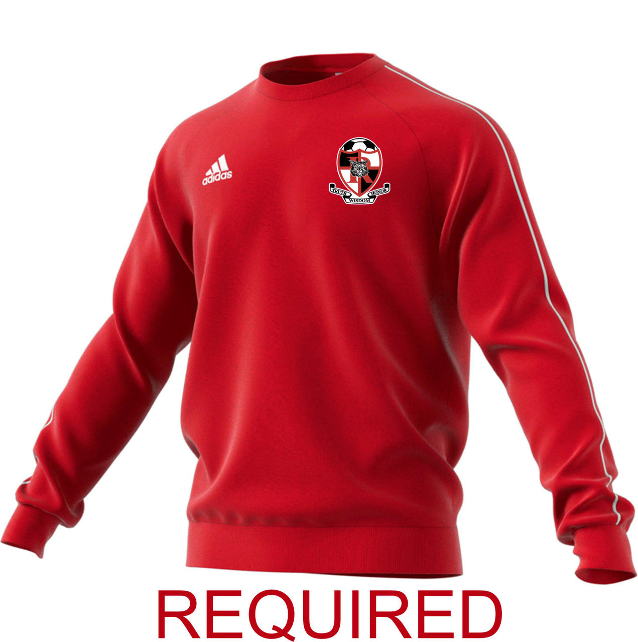 adidas Ruston Core18 Men Sweat Top Ruston HS Mens Small Red/White - Third Coast Soccer