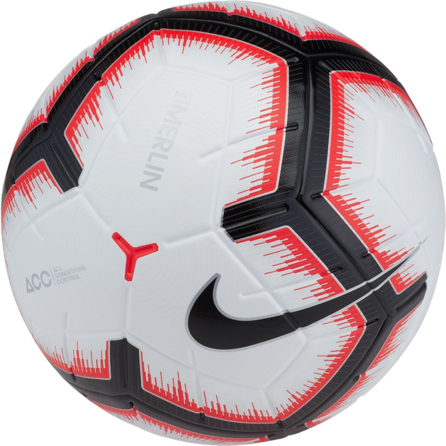 Nike Merlin OMB - White/Bright Crimson/Black Balls White/Bright Crimson/Black Size 5 - Third Coast Soccer