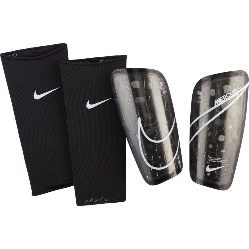Nike Mercurial Lite Shinguard - Black/white Adult Shinguards Black/White Small - Third Coast Soccer