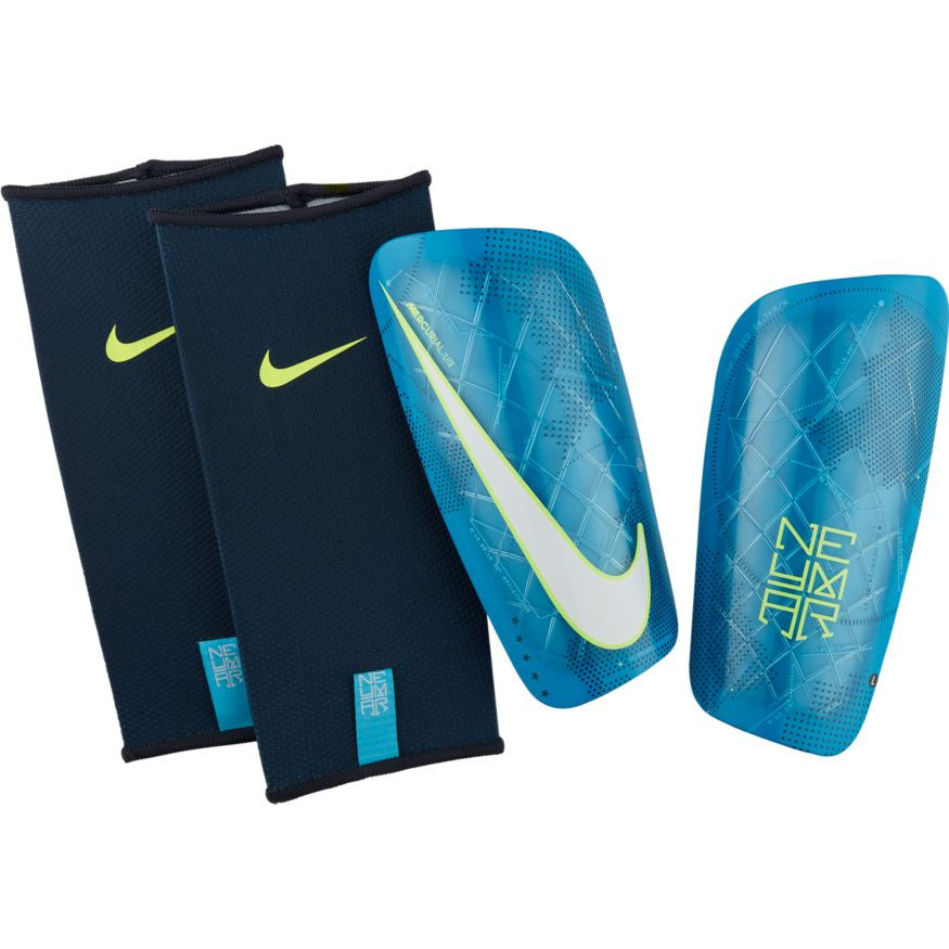 Nike Neymar Mercurial Lite Shinguard - Blue Orbit/Volt/White Adult Shinguards Blue Orbit/Volt/White Small - Third Coast Soccer