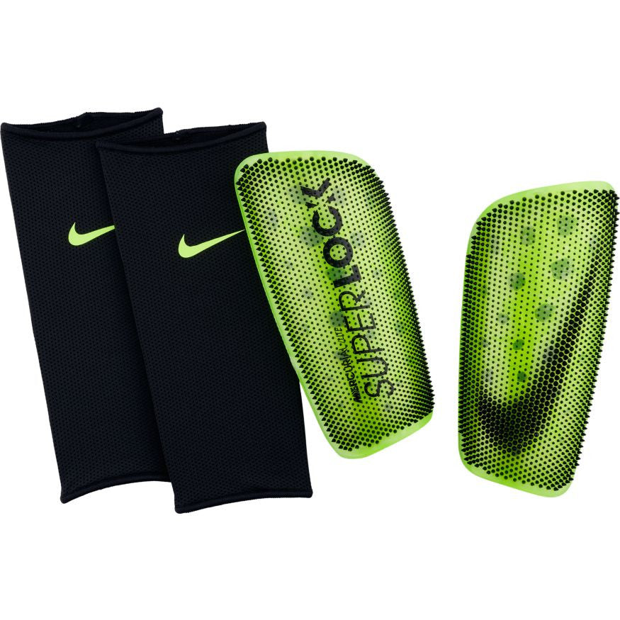 Nike Mercurial Lite SuperLock Shinguard - Volt/Black Adult Shinguards Volt/Black Small - Third Coast Soccer