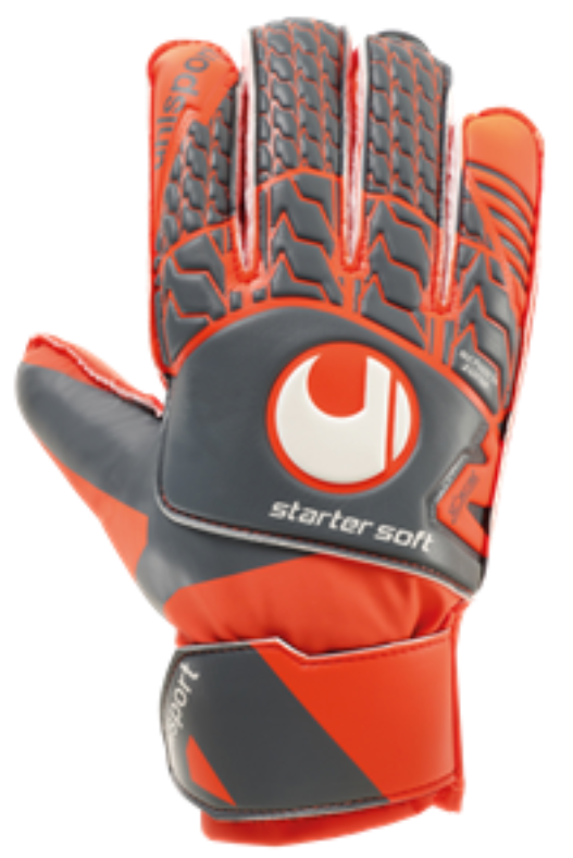Uhlsport Aerored Start Soft Goalkeeper Glove - Dark Grey/Fluorescent Orange/White Gloves 11 - Third Coast Soccer