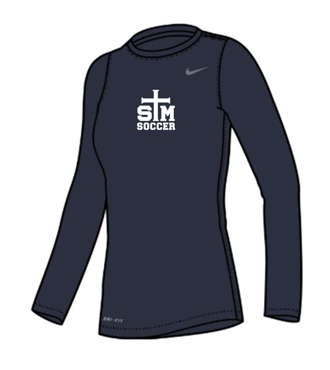 Nike STM Women's Legend LS Top - Navy St. Thomas More College Navy/Cool Grey Womens Extra Small - Third Coast Soccer