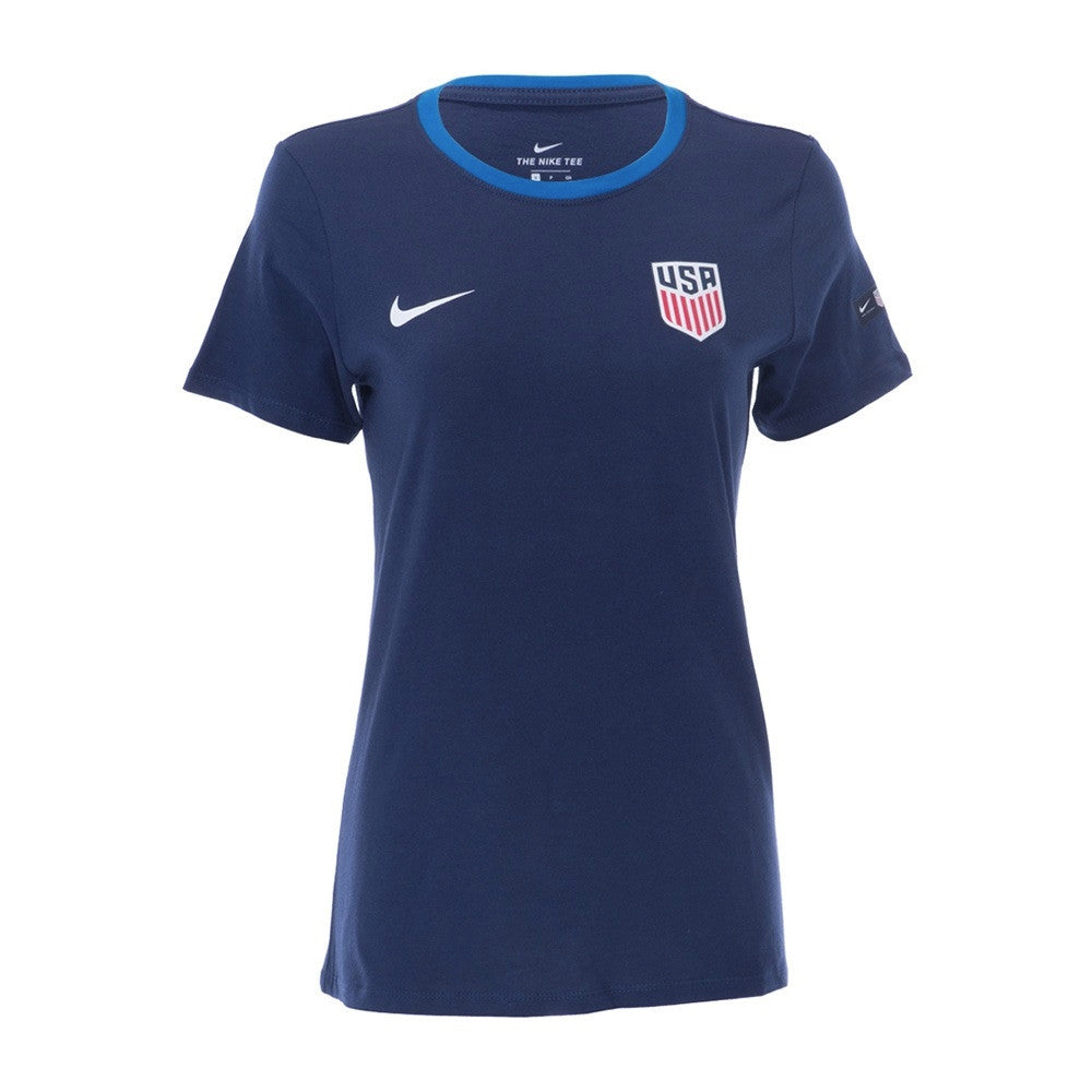 Nike Women's USA Crest Tee - Midnight Navy/Blue Neblua T-Shirts Midnight Navy/Blue Nebula Womens Extra Small - Third Coast Soccer