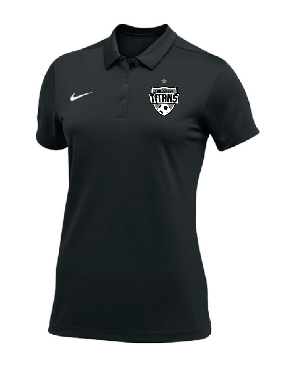 Nike Lakeshore Women's Team Polo - Black Polos Womens Extra Small - Third Coast Soccer