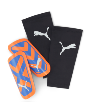 Puma Ultra Light Sleeve Shinguard - Ultra Orange/Blue Glimmer Adult Shinguards Ultra Orange/Blue Glimmer Small - Third Coast Soccer