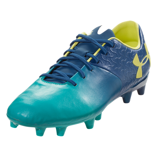 Under Armour Magnetico Premiere FG - Teal Punch/Moroccan Blue Men's Footwear Closeout Teal/Moroccan Blue/Yellow Mens 6.5 - Third Coast Soccer
