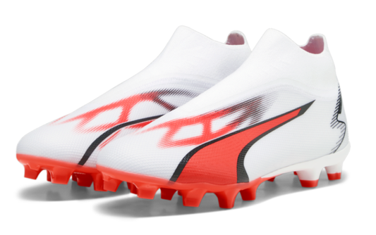 Puma Ultra Match+ Laceless FG - White/Fire Orchid/Black Mens Footwear   - Third Coast Soccer
