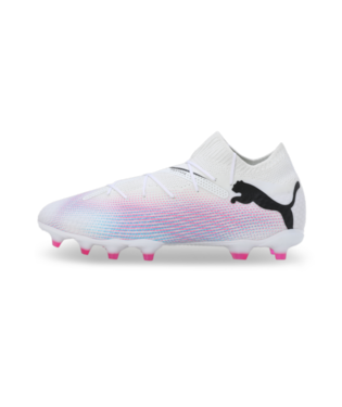 PUMA Future 7 Pro FG/AG - White/Black/Poison Pink Mens Footwear   - Third Coast Soccer