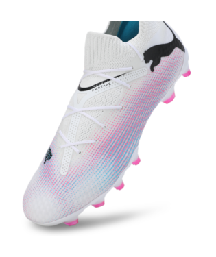 PUMA Future 7 Pro FG/AG - White/Black/Poison Pink Mens Footwear   - Third Coast Soccer