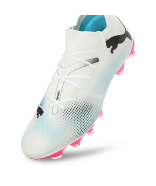 PUMA Future 7 Match FG/AG - White/Black/Poison Pink Mens Footwear   - Third Coast Soccer