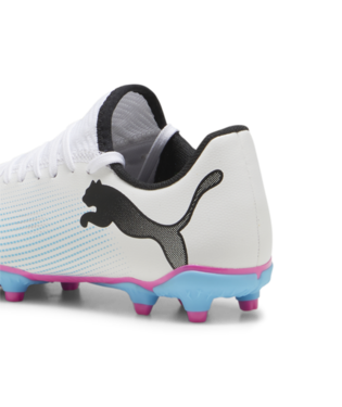 PUMA Junior Future 7 Play FG/AG - White/Black/Poison Pink Youth Footwear   - Third Coast Soccer