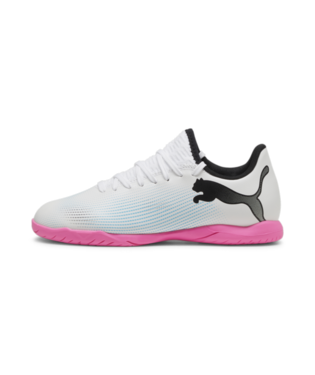PUMA Future 7 Play IT Jr - White/Black/Poison Pink Youth Footwear   - Third Coast Soccer