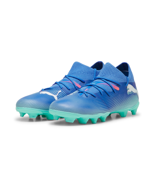 Puma Future 7 Match FG/AG JR - Bluemazing/White/Electric Peppermint Youth Footwear   - Third Coast Soccer