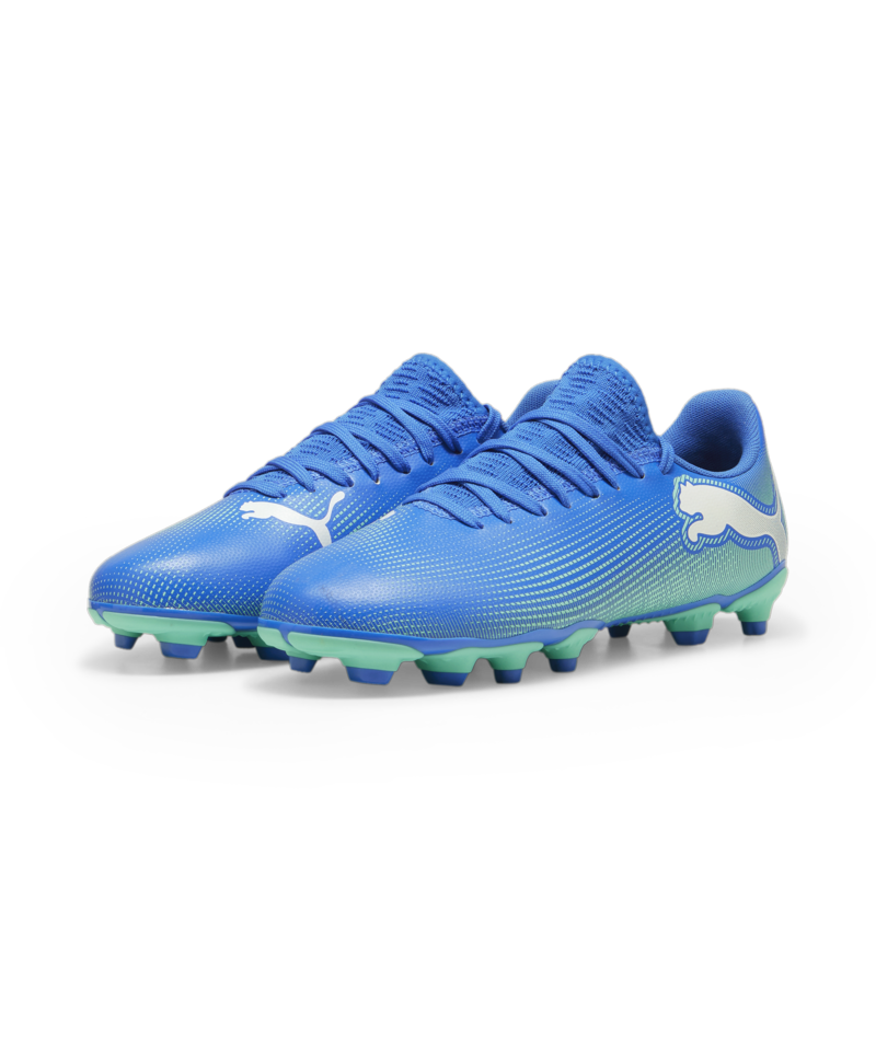 Puma Future 7 Play FG/AG JR - Bluemazing/White/Electric Peppermint Youth Footwear   - Third Coast Soccer