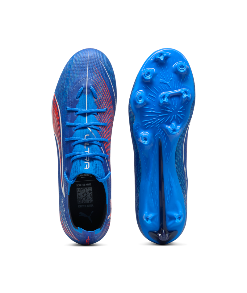 PUMA Ultra 6 Pro FG/AG - Ultra Blue/Puma White/Glowing Red Mens Firm Ground - Third Coast Soccer