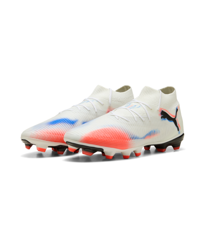 PUMA Future 8 Pro FG/AG - White/Black/Glowing Red Mens Footwear White Mens 7 - Third Coast Soccer