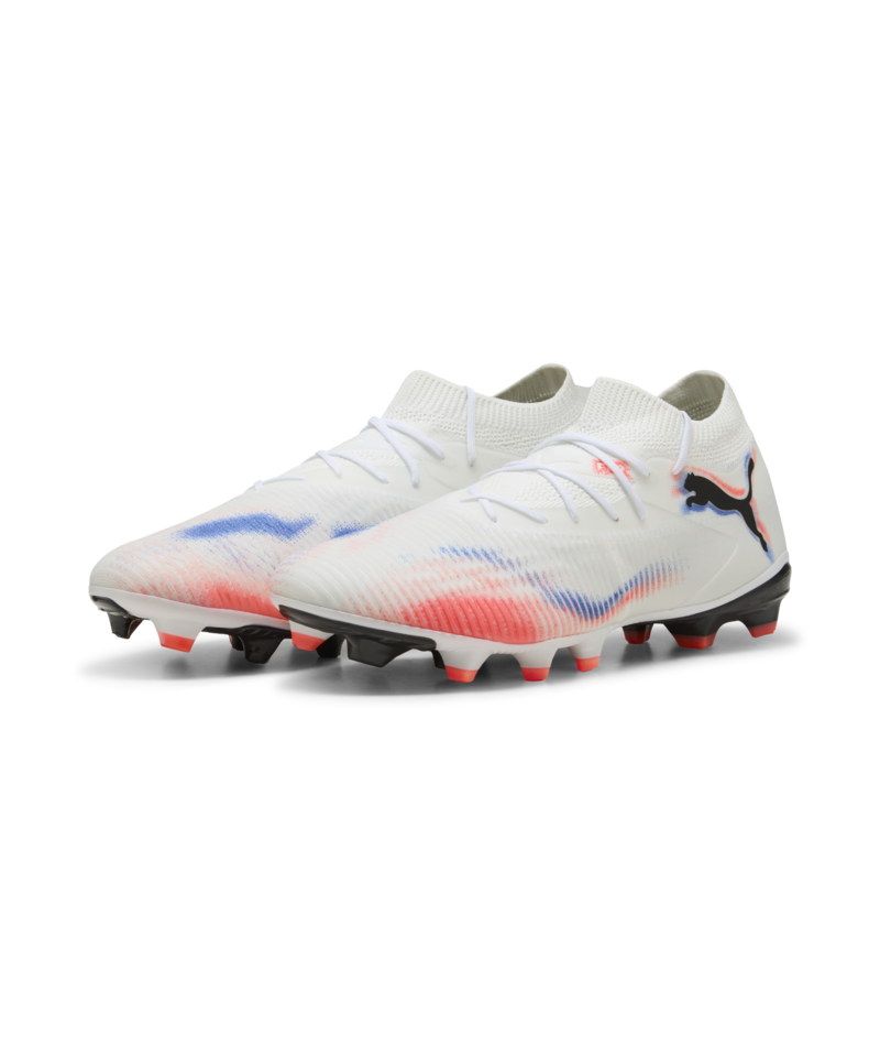 PUMA Future 8 Match FG/AG - White/Black/Glowing Red Mens Footwear White Mens 7 - Third Coast Soccer