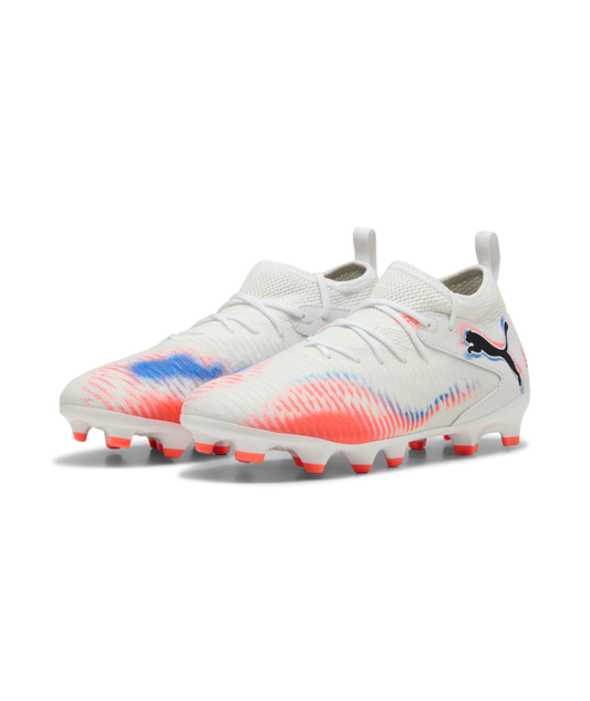 PUMA Future 8 Match FG/AG Jr - White/Black/Glowing Red Youth Footwear White Youth 1 - Third Coast Soccer