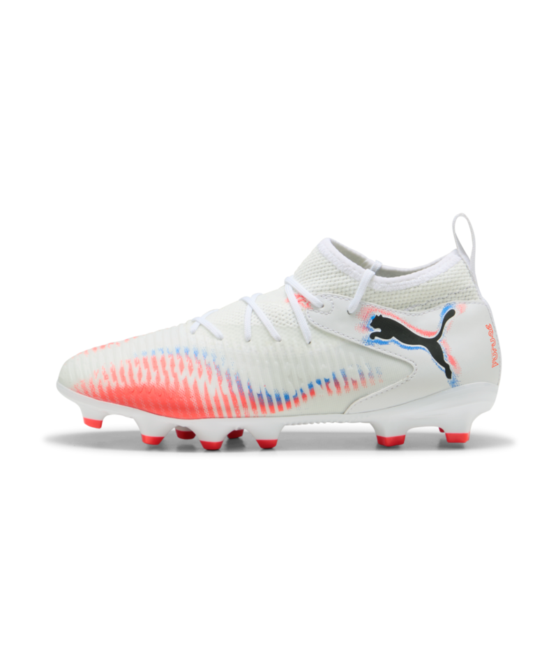 PUMA Future 8 Match FG/AG Jr - White/Black/Glowing Red Youth Footwear - Third Coast Soccer